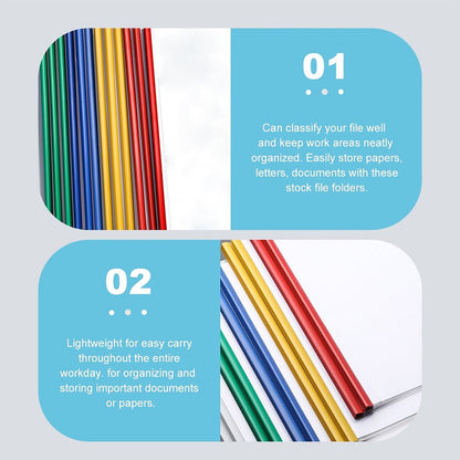Jwdx 10X Folder Drawer 10Pcs Transparent File Folder Sliding Bar Report For Report Display Cover Organizer One Size Clear