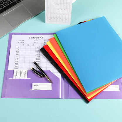 Double Insert File Bag File Bag Orange Jwdx Plastic Folders with Pockets Standard Letter Paper Folder 2 Business Card Slot Heavy Duty Scho-ǒl Examination Document Size Organizer stǔdənts Blue One Size Purple