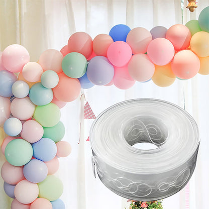 Adhesive Tape Jwdx Handmade Tape 5M Transparent Flexible Plastic Balloon Tape Strips for Birthday 110 Holes Balloon String with Hole Design for Easy Balloon Fixing and Decorations One Size Clear