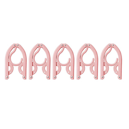 Folding Clothes Hanger Pink 5Pcs Jwdx Travel Foldable Hangers Update Portable Plastic Hanger Travel Accessories Must Haves Clothes Drying Rack Folding Hanger for Traveling Camping Flying Rv One Size Green