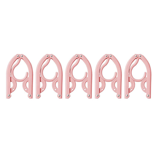 Folding Clothes Hanger Pink 5Pcs Jwdx Travel Foldable Hangers Update Portable Plastic Hanger Travel Accessories Must Haves Clothes Drying Rack Folding Hanger for Traveling Camping Flying Rv One Size Green