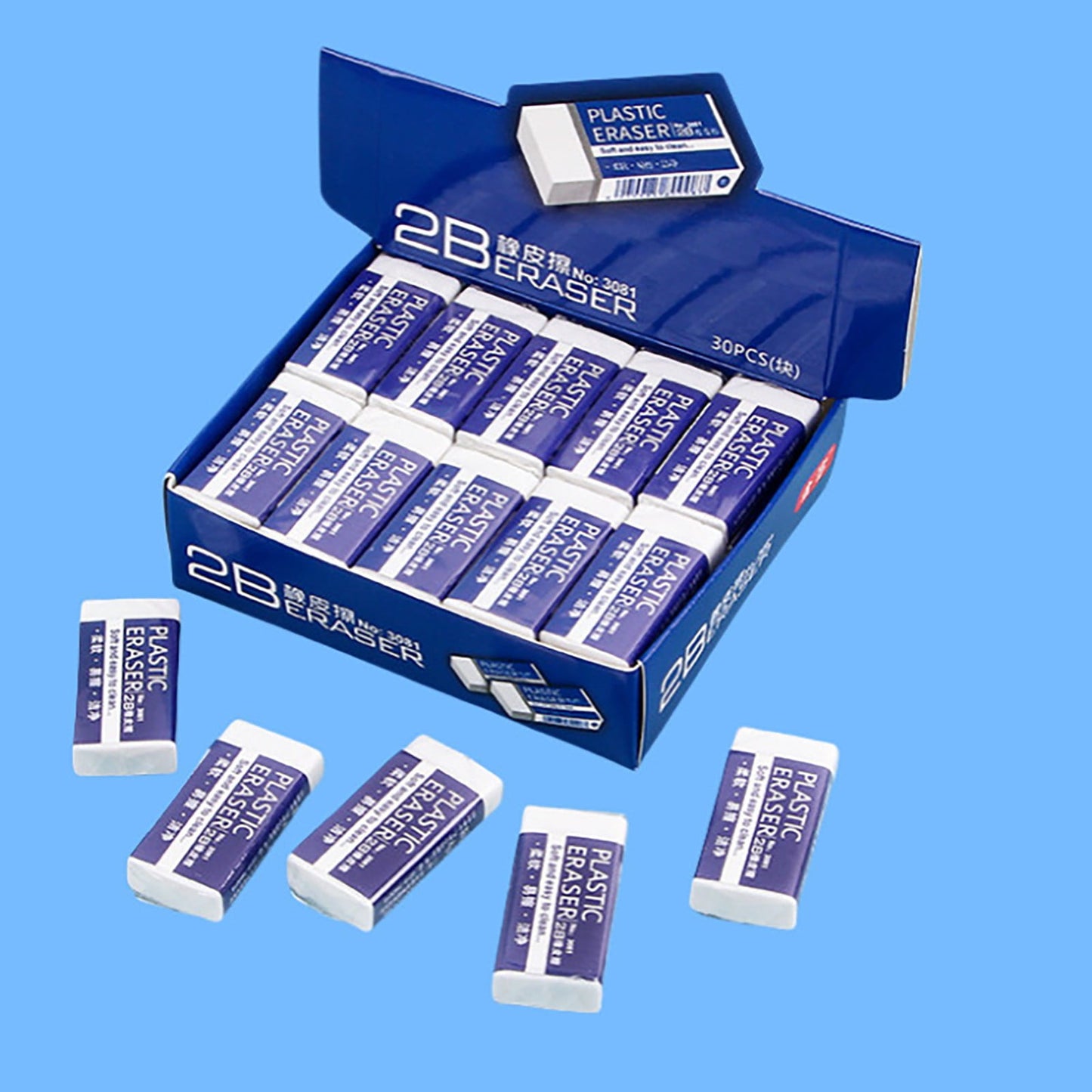 Stationery 2B Eraser stǔdənt Chǐ-ldrən Eraser Art Sketch Painting Pencil Eraser Learning Stationery, 5 Large Erasers + 5 Small Erasers Stationery 2B eraser L+S S*5+L*5