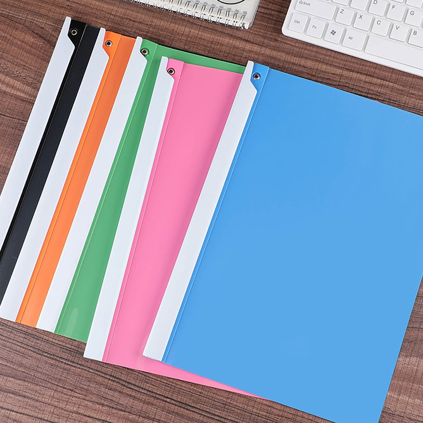 JWDX Hot Clearance! 1 Pack A4 Clear Front Report Covers Plastic Presentation Folders Resume Portfolio Folder Paper Swivel Sliding Bar File Folder for Presentation Document, Folder*1 Blue Folder Black