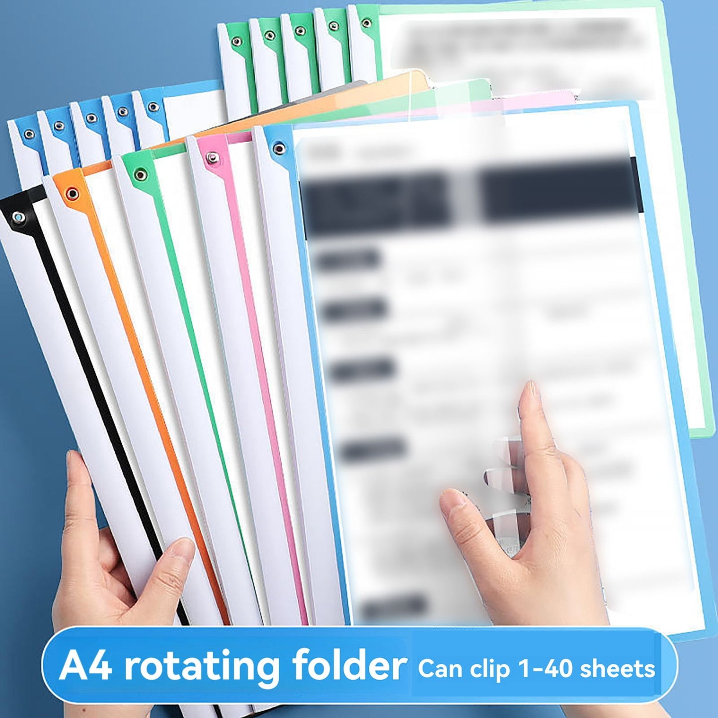 JWDX Hot Clearance! 1 Pack A4 Clear Front Report Covers Plastic Presentation Folders Resume Portfolio Folder Paper Swivel Sliding Bar File Folder for Presentation Document, Folder*1 Blue Folder Black