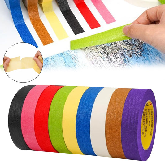 JWDX Hot Clearance! 9Pc Colored Masking Tape Roll Multicolor Colorful Craft Tape– Great for Arts & Crafts kī-ds Labeling and Color Coding Back to Schǒ-ǒl, 9 Rolls of Colored Tape and Masking Paper 9Pc Colored Masking Tape 5mm 9PC