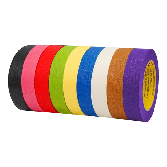 JWDX Hot Clearance! 9Pc Colored Masking Tape Roll Multicolor Colorful Craft Tape– Great for Arts & Crafts kī-ds Labeling and Color Coding Back to Schǒ-ǒl, 9 Rolls of Colored Tape and Masking Paper 9Pc Colored Masking Tape 8mm 9PC