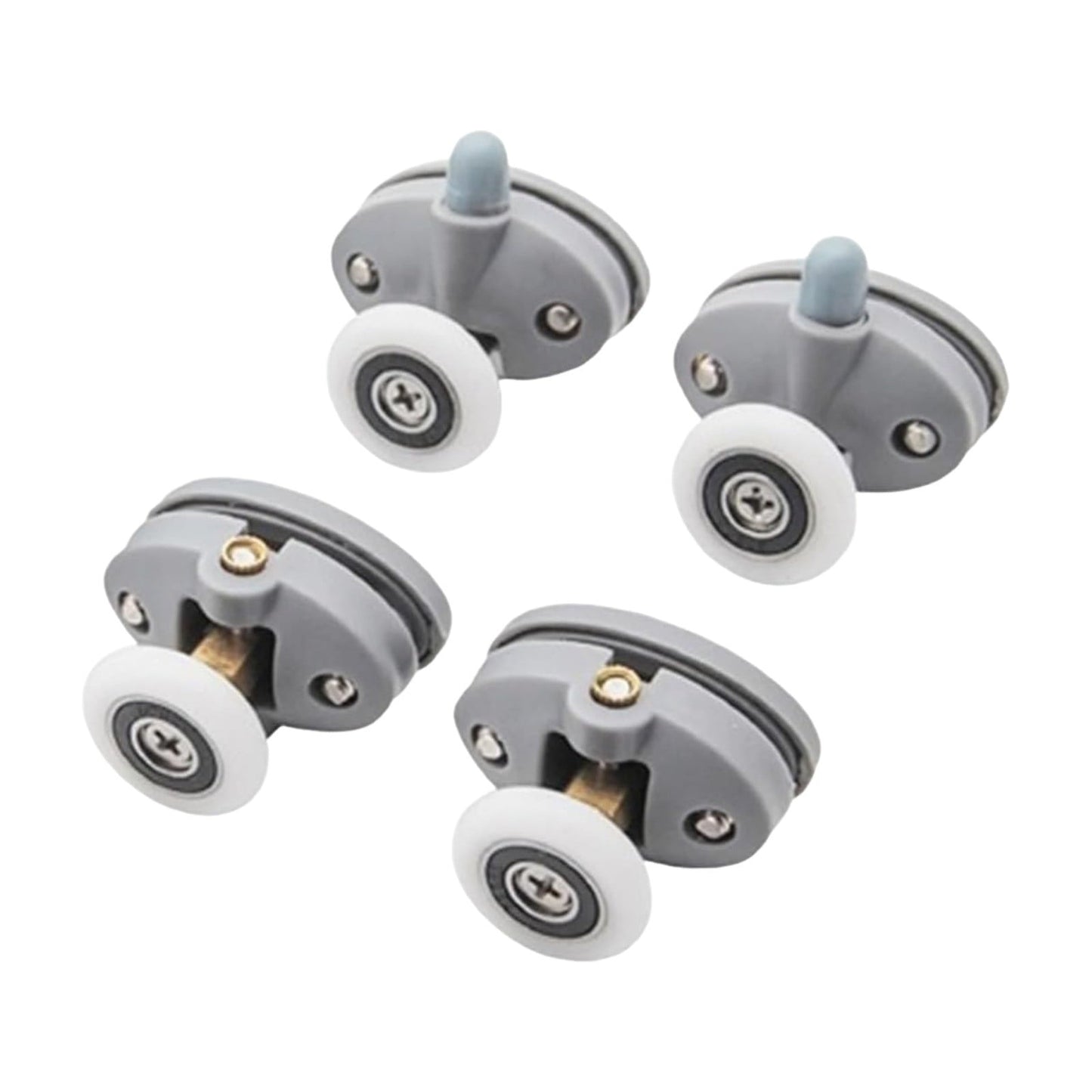 LGCASL Clearance! Shower Door Rollers Shower Door Rollers Bearing Door Roller Plastic Pulley Shower Caster Bathroom Door Hardware(2Pcs Up 2Pcs Down 25mm)- Single wheel diameter 23mm, hole spacing 26mm (2 on top, 2 on the bottom) White