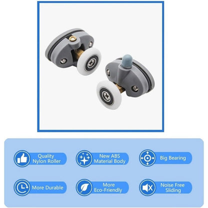 LGCASL Clearance! Shower Door Rollers Shower Door Rollers Bearing Door Roller Plastic Pulley Shower Caster Bathroom Door Hardware(2Pcs Up 2Pcs Down 25mm)- Single wheel diameter 23mm, hole spacing 26mm (2 on top, 2 on the bottom) White