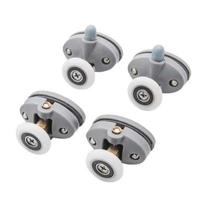 LGCASL Clearance! Shower Door Rollers Shower Door Rollers Bearing Door Roller Plastic Pulley Shower Caster Bathroom Door Hardware(2Pcs Up 2Pcs Down 25mm)- Single wheel diameter 25mm, hole spacing 26mm (2 on top, 2 on the bottom) White