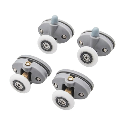 LGCASL Clearance! Shower Door Rollers Shower Door Rollers Bearing Door Roller Plastic Pulley Shower Caster Bathroom Door Hardware(2Pcs Up 2Pcs Down 25mm)- Single wheel diameter 25mm, hole spacing 26mm (2 on top, 2 on the bottom) White