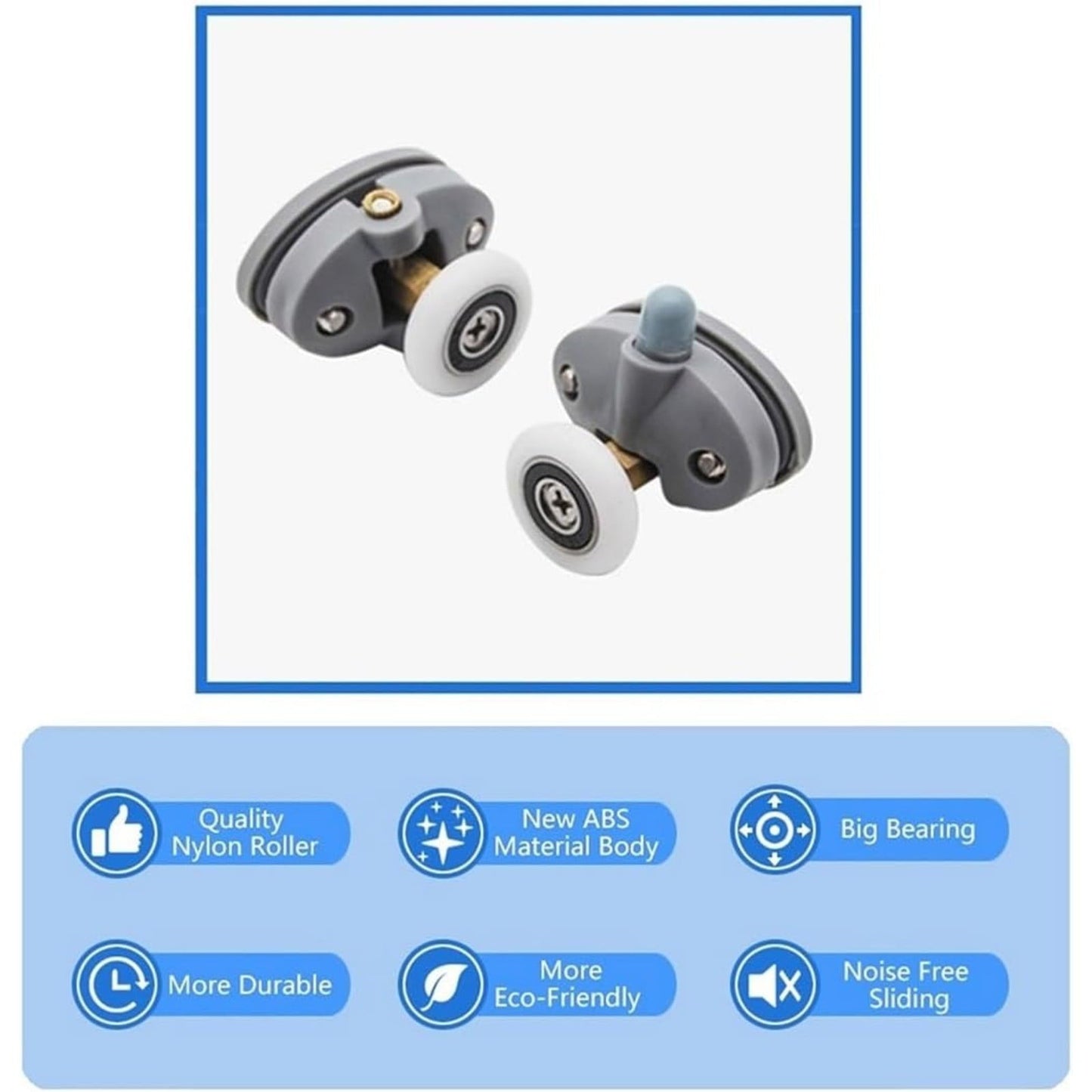 LGCASL Clearance! Shower Door Rollers Shower Door Rollers Bearing Door Roller Plastic Pulley Shower Caster Bathroom Door Hardware(2Pcs Up 2Pcs Down 25mm)- Single wheel diameter 25mm, hole spacing 26mm (2 on top, 2 on the bottom) White