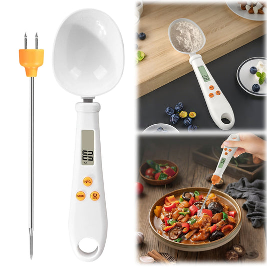 LGCASL White Weighable Spoon 2 in 1 Electronic Kitchen Scale Lcd Digital Measuring Flour Digital Spoon Scale Kitchen Tool Forfood 20.5*5.8*1 H