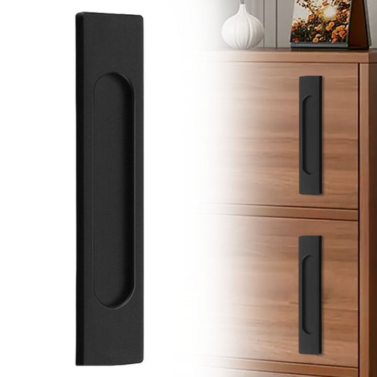 LGCASL No-Drill Sliding Door Handle, Square Matte Black Stick Sliding Door Pulls Aluminum Alloy Flush Pull Punch Free Handle for Sliding Door Cabinets Barn Doors M