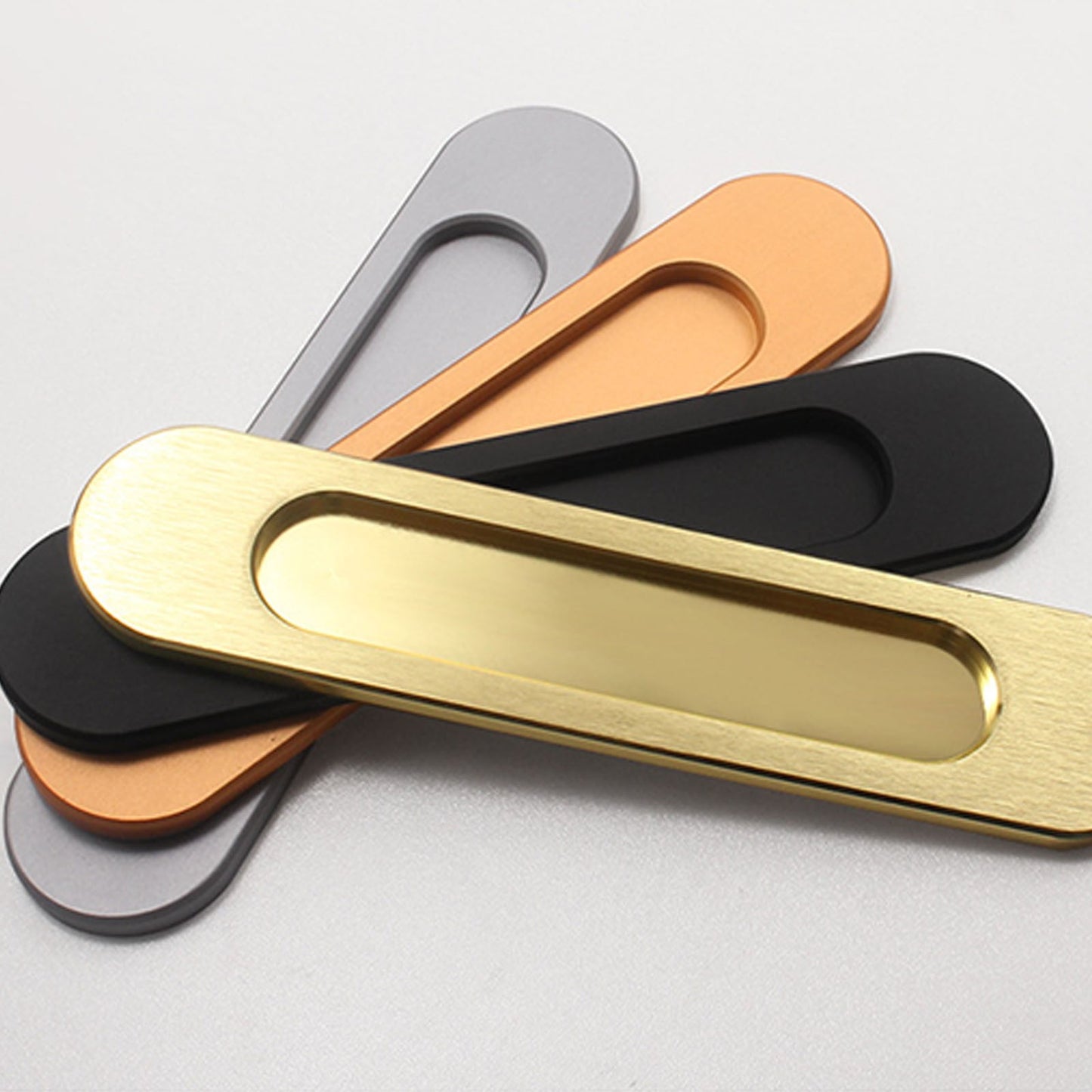 LGCASL No-Drill Sliding Door Handle, Square Matte Black Stick Sliding Door Pulls Aluminum Alloy Flush Pull Punch Free Handle for Sliding Door Cabinets Barn Doors M
