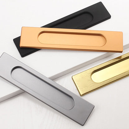 LGCASL No-Drill Sliding Door Handle, Square Matte Black Stick Sliding Door Pulls Aluminum Alloy Flush Pull Punch Free Handle for Sliding Door Cabinets Barn Doors M
