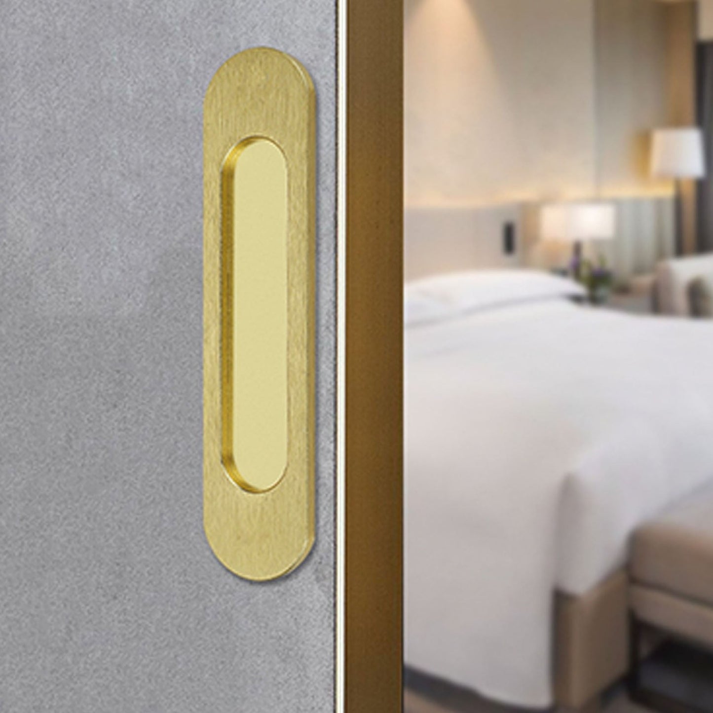 LGCASL No-Drill Sliding Door Handle, Square Matte Black Stick Sliding Door Pulls Aluminum Alloy Flush Pull Punch Free Handle for Sliding Door Cabinets Barn Doors M