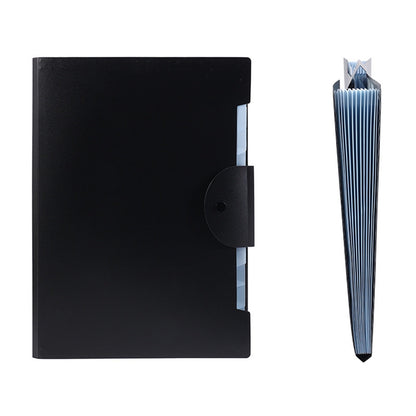 LGCASL Accordion File Organizer Expanding File Folder with 12 Pockets Portable Receipt Paper Bill Document Organizer Letter/ Size Filing Folder Schǒ-ǒl Black D