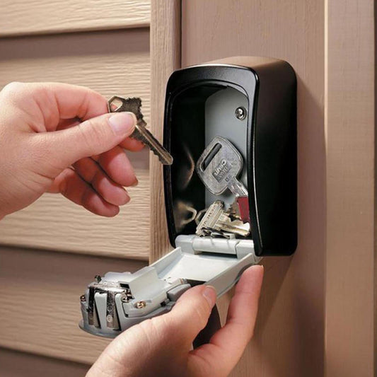 Misterolina Wall Mount 4 Digits Combination Waterproof Outdoor Key Hider Safe, Black/Gray, 11.5 X 9.5 X 4 cm