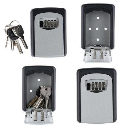 Misterolina Wall Mount 4 Digits Combination Waterproof Outdoor Key Hider Safe, Black/Gray, 11.5 X 9.5 X 4 cm