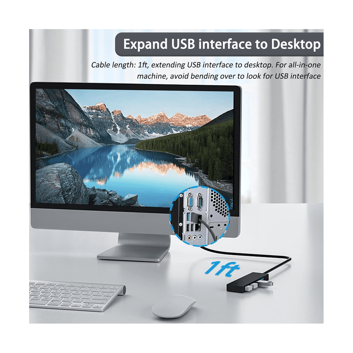 4-Port USB 3.0 Splitter Hub, Plastic Black