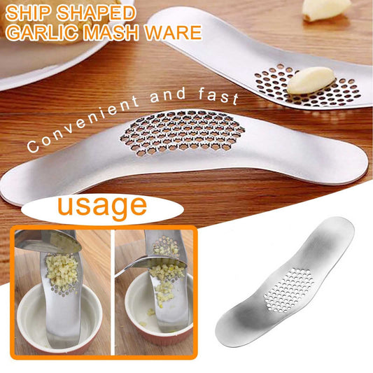 JWDX Garlic Press Clearance! Press Mincer Steel Chopper Rocking Peeler Stainless Crusher Garlic Tool Tools Home Improvement, Garlic Press Promotion Include 1 Stainless Steel Garlic and Ginger Grater AS shown