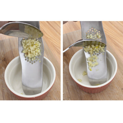 JWDX Garlic Press Clearance! Press Mincer Steel Chopper Rocking Peeler Stainless Crusher Garlic Tool Tools Home Improvement, Garlic Press Promotion Include 1 Stainless Steel Garlic and Ginger Grater AS shown