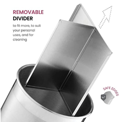 JWDX Storage Containers Clearance! Kitchen Living Room Storage Bucket Household Stainless Steel Lidless Rotating Partition Storage Bucket Desktop Storage Bucket, Include A Storage Bucket Grey