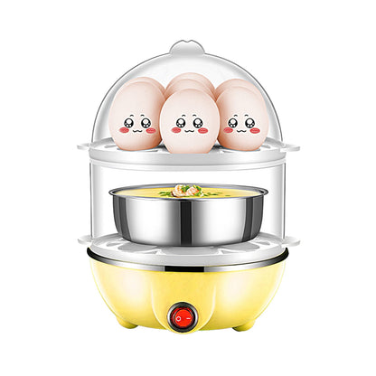 JWDX Egg Steamer Clearance! Eggs Cooker Double Breakfast Machine Stainless Steel Multi Function Steamer, Cooking Molds Promotion Include 1*Egg Steamer Yellow
