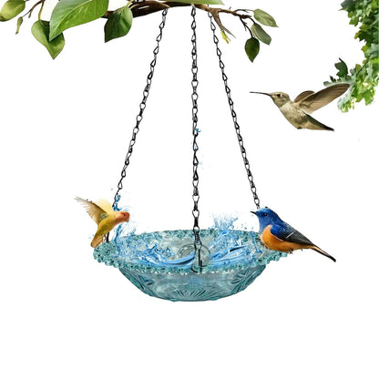 Bird Feeders for Outdoors ! Hanging Bird Bath Plastic Bird Bath Plate Hanging Tray for Outdoors Hanging Bird Water or Bird Seed Hanging Bird Feeder for Outdoors Bird Bath Bowl S4-Blue