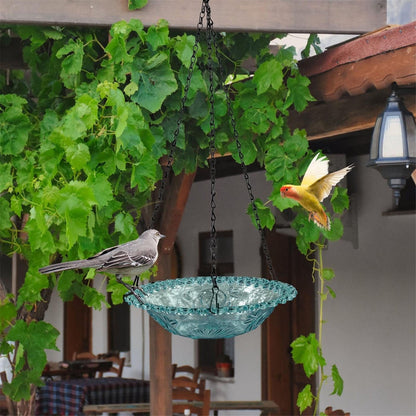 Bird Feeders for Outdoors ! Hanging Bird Bath Plastic Bird Bath Plate Hanging Tray for Outdoors Hanging Bird Water or Bird Seed Hanging Bird Feeder for Outdoors Bird Bath Bowl S4-Blue