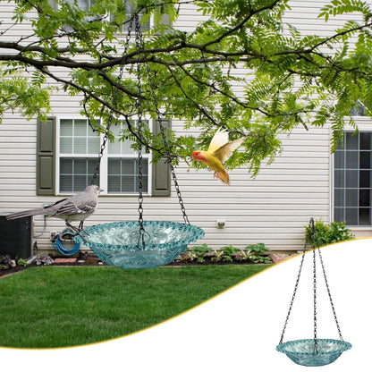 Bird Feeders for Outdoors ! Hanging Bird Bath Plastic Bird Bath Plate Hanging Tray for Outdoors Hanging Bird Water or Bird Seed Hanging Bird Feeder for Outdoors Bird Bath Bowl S4-Blue