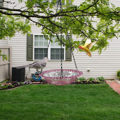 Bird Feeders for Outdoors ! Hanging Bird Bath Plastic Bird Bath Plate Hanging Tray for Outdoors Hanging Bird Water or Bird Seed Hanging Bird Feeder for Outdoors Bird Bath Bowl S4-Purple