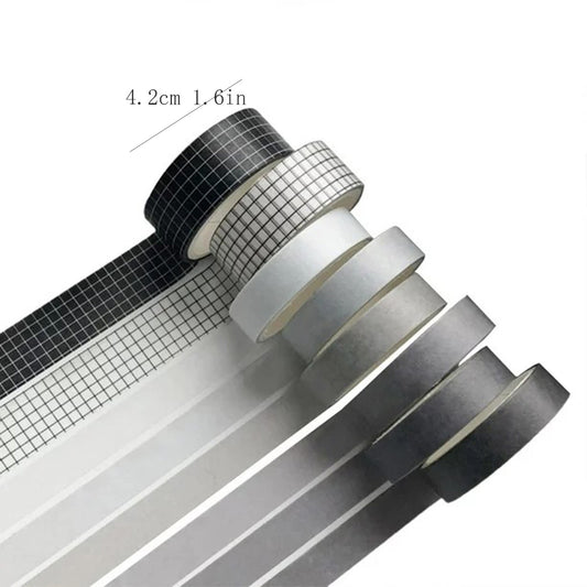 JWDX Adhesive Tape Clearance! Adhesive Tape, 8 /Box Washi Tape Adhesive Convenient Solid Colors Decorative Students School Scrapbook Stickers for Decorating, include 1 Box Of Tape Black