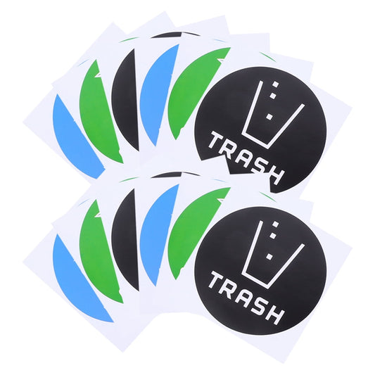 SWETRACE Trash Bin Sticker Multi PVC Adhesive Sticker 12Pcs Recycling Symbols Household Use