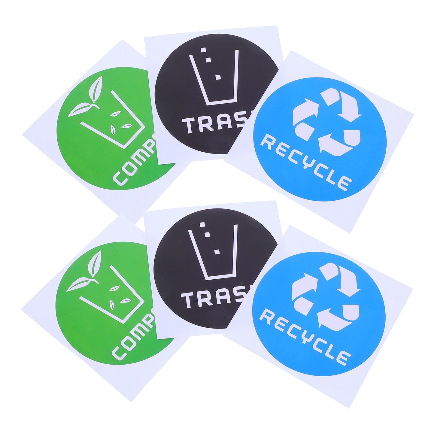SWETRACE Trash Bin Sticker Multi PVC Adhesive Sticker 12Pcs Recycling Symbols Household Use