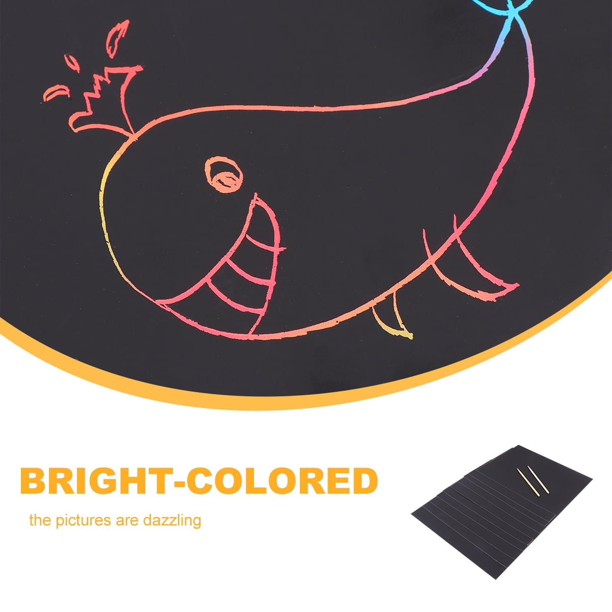 2 Pack of 10pcs Scratch Paper Scratching Drawing Paper Black Scratch Crafts Notes Boards Scratch Supplies 30X21cm Black
