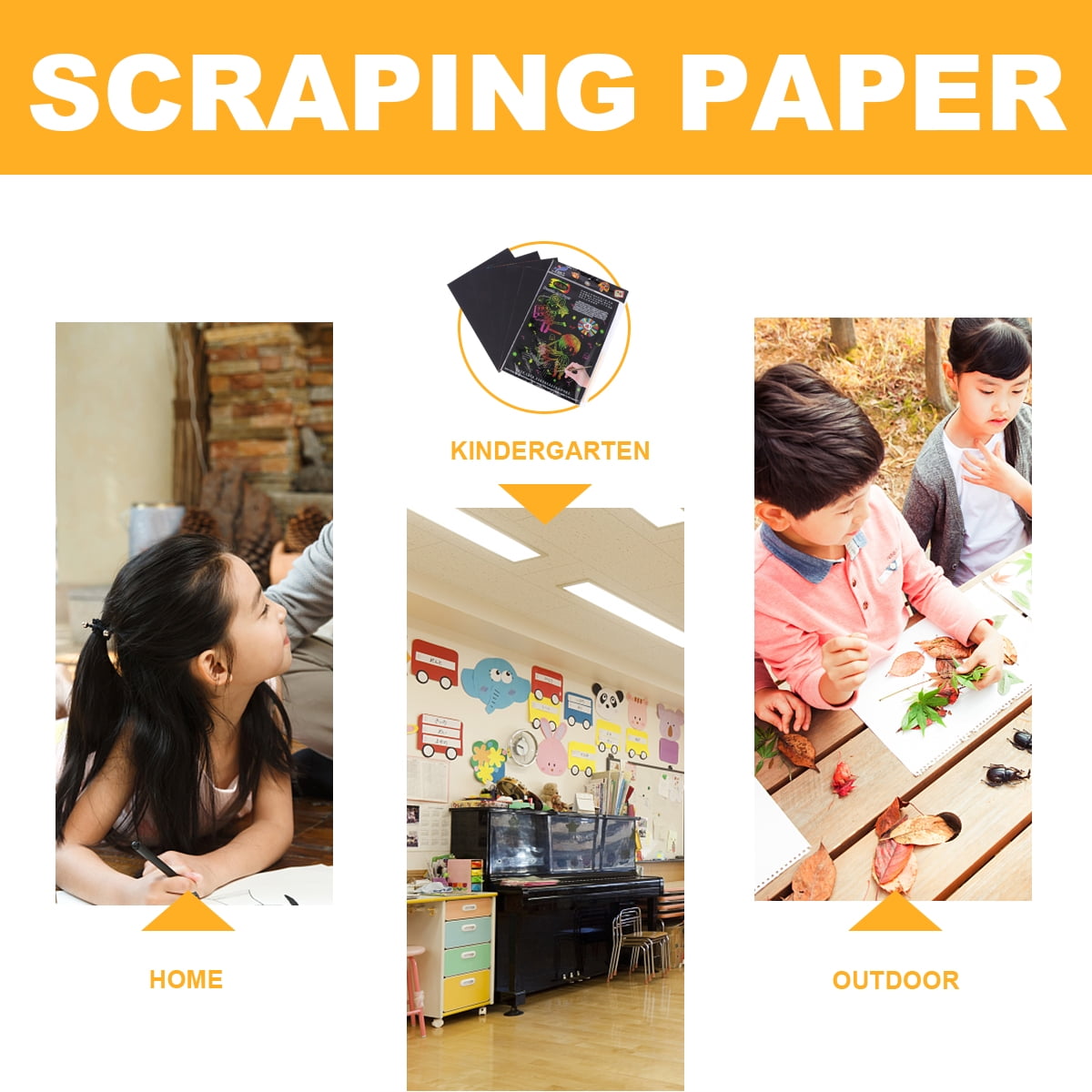 2 Pack of 10pcs Scratch Paper Scratching Drawing Paper Black Scratch Crafts Notes Boards Scratch Supplies 30X21cm Black