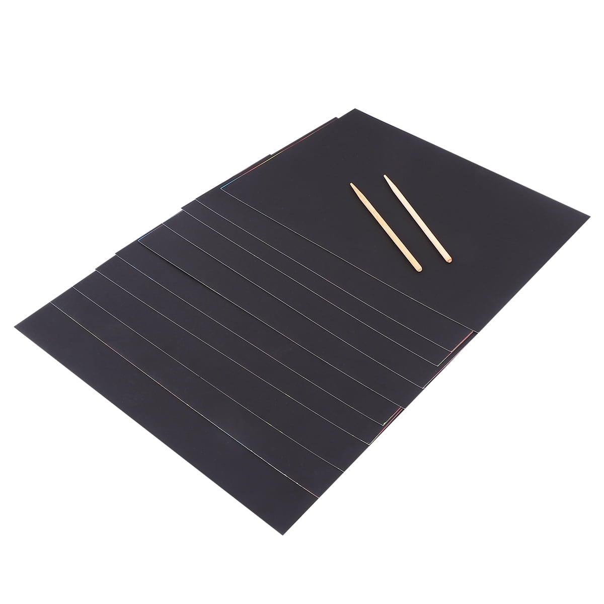 2 Pack of 10pcs Scratch Paper Scratching Drawing Paper Black Scratch Crafts Notes Boards Scratch Supplies 30X21cm Black