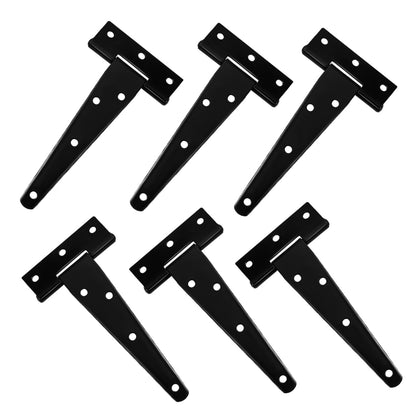 SWETRACE 6Pcs Heavy Duty Gate Hinges in T-Shape Black for Outdoor Projects