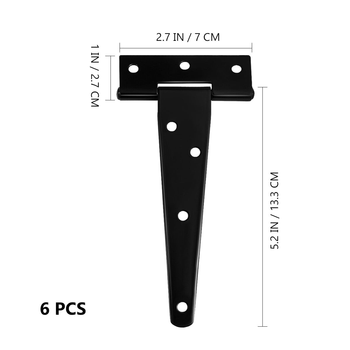 SWETRACE 6Pcs Heavy Duty Gate Hinges in T-Shape Black for Outdoor Projects