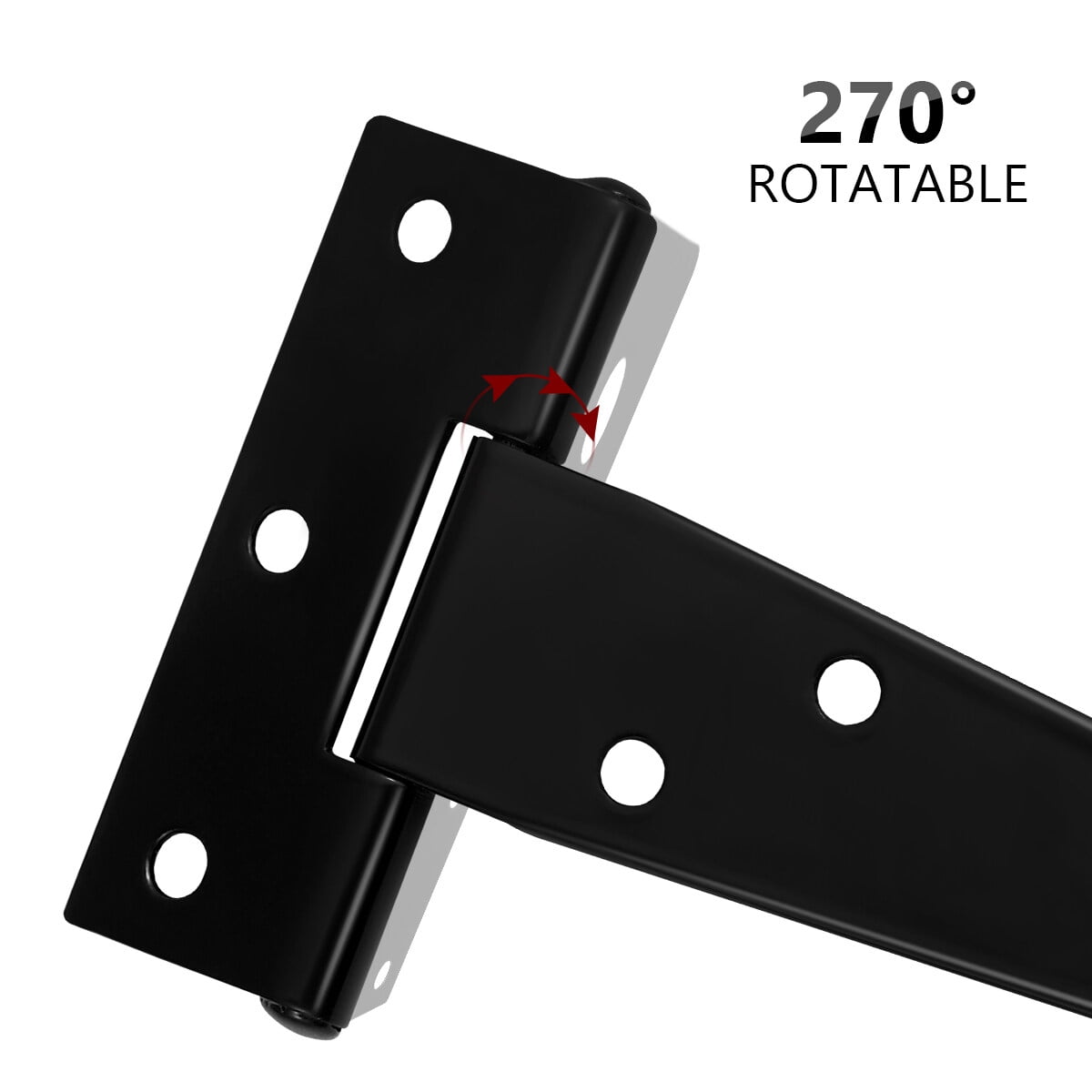SWETRACE 6Pcs Heavy Duty Gate Hinges in T-Shape Black for Outdoor Projects