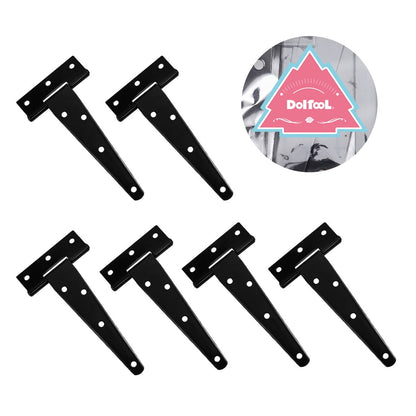 SWETRACE 6Pcs Heavy Duty Gate Hinges in T-Shape Black for Outdoor Projects