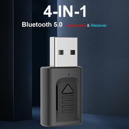 4 IN 1 5.0 Bluetooth Adapter USB Wireless Bluetooth Sender Receiver Music Audio for TV Portable 3.5mm AUX Adaptor