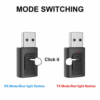 4 IN 1 5.0 Bluetooth Adapter USB Wireless Bluetooth Sender Receiver Music Audio for TV Portable 3.5mm AUX Adaptor