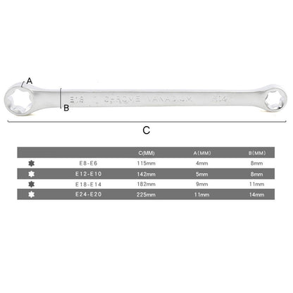 4Pcs Star Double Torx Wrench Spanner E6- E24 E-Type Double-Ended Hexagon