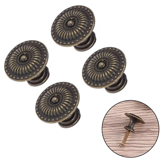 Antique Style Cabinet Knobs Set Of 4 Vintage Drawer Pulls Black Handles