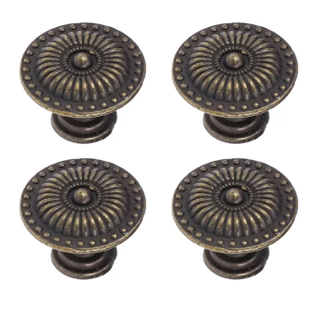 Antique Style Cabinet Knobs Set Of 4 Vintage Drawer Pulls Black Handles