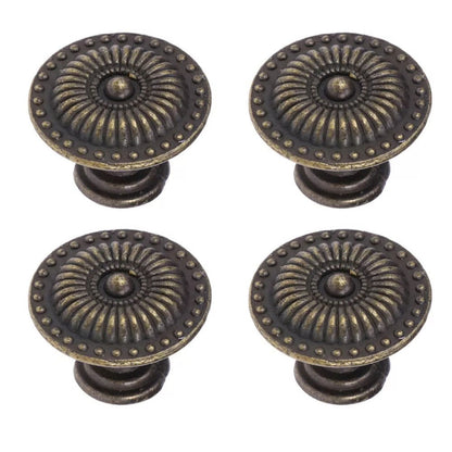 Antique Style Cabinet Knobs Set Of 4 Vintage Drawer Pulls Black Handles