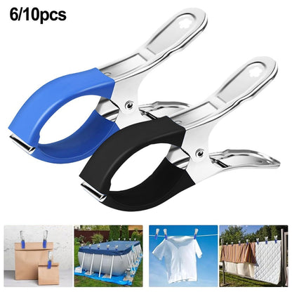 Windproof Pool Cover Clips 30Pcs For Above Ground And Hard Edged Pools-6Pcs Blue 6pcs black