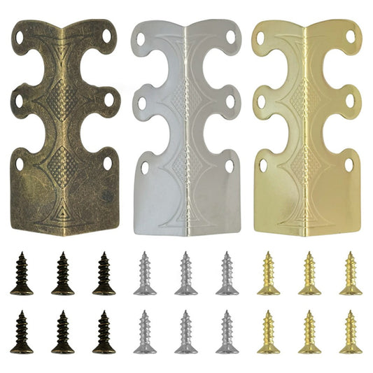 Corner Protectors Vintage Metal Corner Protectors 6 Pcs For Stylish Baseboard Black 12Pcs Smile Home Black 18Pcs